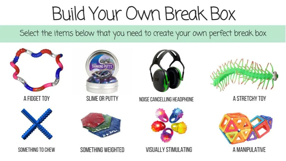 create your own break box to prevent autism meltdowns