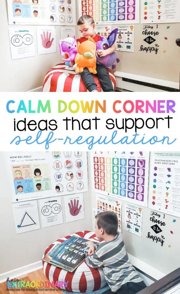 Calm Down Corner Ideas that Support Self-Regulation - Calming Corners teach kids that unpleasant emotions are normal and that they can learn appropriate ways to cope with those feelings. 