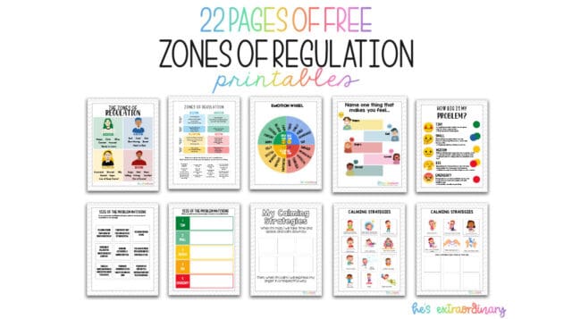 zones of regulation activities and printables self
