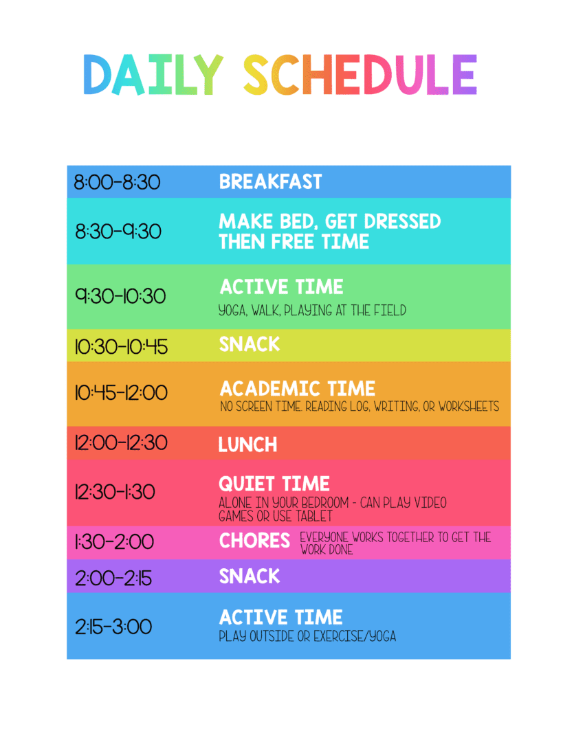 Weekly Routine Structured Space Kids Need Structure: How to Structure Your Home So They Thrive