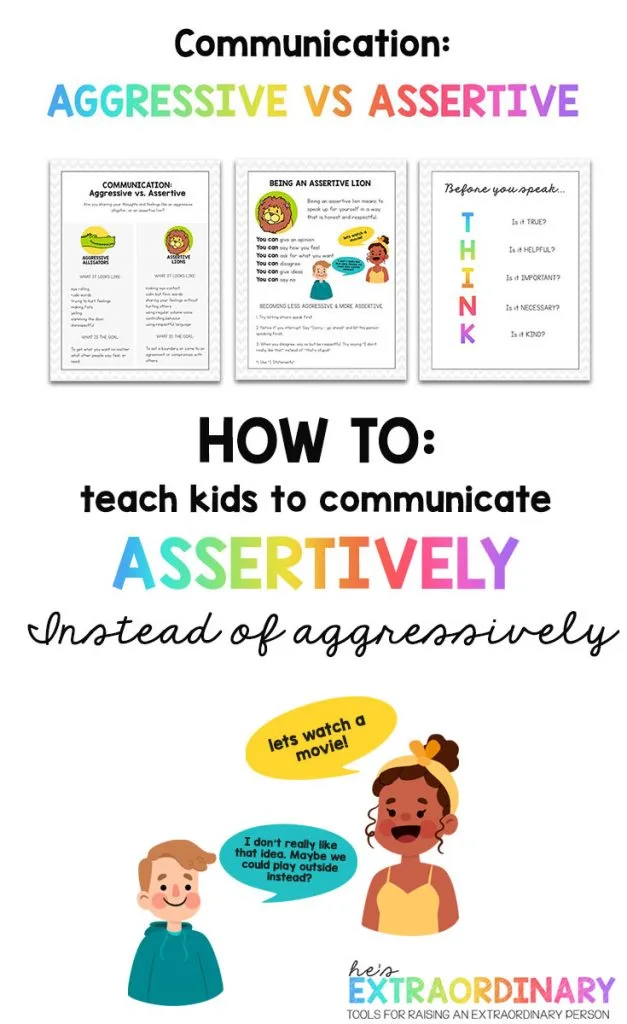 Communication - how to teach kids to communicate assertively instead of aggressively // #SEL #SocialEmotionalLearning #ParentingTips #SocialSkills
