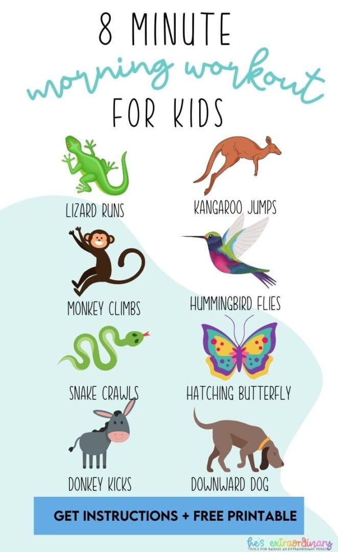 8 Minute Morning Workout for Kids • Sensory Activities