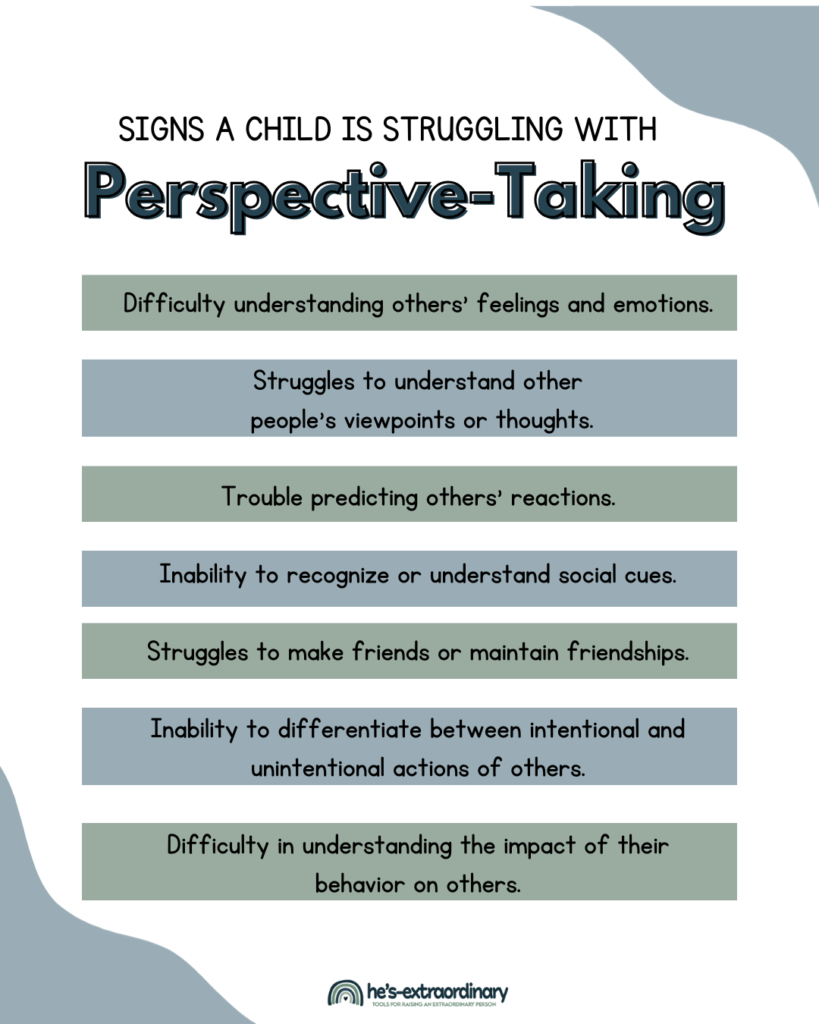 signs a child is struggling with perspective-taking
